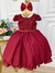 Vestido Infantil Marsala Renda Com Cinto de Pérolas e Laço (1053MS) - comprar online