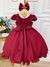 Imagem do Vestido Infantil Marsala Renda Com Cinto de Pérolas e Laço (1053MS)