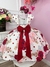 Vestido Infantil Off White Florido Luxo Com Cinto de Pérolas (0729OF) - loja online