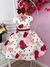 Vestido Infantil Off White Florido Luxo Com Cinto de Pérolas (0729OF) - comprar online