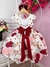 Imagem do Vestido Infantil Off White Florido Luxo Com Cinto de Pérolas (0729OF)