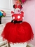 Vestido Infantil Vermelho Bolinhas C/ Broche Strass Luxo (3232VM)