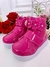 Coturno Infantil Pink Verniz C/ Velcro e Aplique Florzinhas (7300PK)