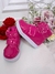 Coturno Infantil Pink Verniz C/ Velcro e Aplique Florzinhas (7300PK) - loja online