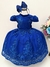 Vestido Infantil Azul Royal Renda Realeza Cinto Pérolas Luxo (1100AL)