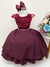 Vestido Infantil Marsala C/ Renda Cinto Pérolas Luxo Damas (11996MS) - comprar online