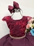 Vestido Infantil Marsala C/ Renda Cinto Pérolas Luxo Damas (11996MS) - comprar online