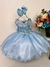 Vestido Infantil com Capa e Laço Festa Princesas Luxo (055AA)