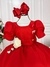 Vestido Infantil Vermelho Broche Flores Aplique Borboletas (3221VM) - comprar online