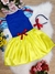 Vestido Infantil Branca de Neve Amarelo Com Tiara Luxo (0105AZ)