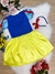 Vestido Infantil Branca de Neve Amarelo Com Tiara Luxo (0105AZ) - comprar online