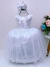 Vestido Infantil Branco Damas de Honra C/ Pérola e Strass (2124BB)