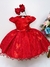 Vestido Infantil Vermelho Aplique de Borboletas Flor Brilho (2230VM) na internet