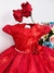 Vestido Infantil Vermelho Aplique de Borboletas Flor Brilho (2230VM) - loja online