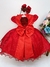 Vestido Infantil Vermelho Aplique de Borboletas Flor Brilho (2230VM) - comprar online