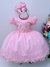 Vestido Infantil Rosa C/ Renda Cinto Pérolas Strass Luxo (2204RQ)