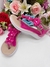 Sandália Infantil C/ Flor Pérolas e Strass Rasteira Pink (8215PK) - comprar online