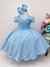 Vestido Infantil Frozen Com Capa Festas de Princesas Luxo (0072AZ) - comprar online