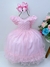 Vestido Infantil Rosa Claro Busto Nervura Daminhas Festas (3539R) - comprar online