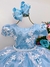 Vestido Infantil Azul Renda Branca Realeza e Pérolas Luxo (2211AZ) - loja online