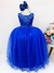 Vestido Infantil Damas de Honra Longo Azul Royal C/ Pérolas (2224AR) - loja online