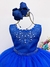 Vestido Infantil Damas de Honra Longo Azul Royal C/ Pérolas (2224AR) - SHOPPING BRASILIA ATACADO & VAREJO