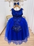 Vestido Infantil Damas de Honra Longo Azul Royal C/ Pérolas (2224AR) - loja online