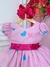 Vestido Infantil Rosa Circo Corações Laço Pink Super Luxo (3476Circo)