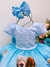 Vestido Infantil Gelo Azul Cinto Pérolas Luxo (DLXFR) - comprar online