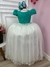 Vestido Infantil Verde C/ Renda Saia Off White Damas Longo (2208VQ) - SHOPPING BRASILIA ATACADO & VAREJO