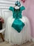 Vestido Infantil Verde C/ Renda Saia Off White Damas Longo (2208VQ) - comprar online