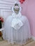 Vestido Infantil Damas de Honra Longo Branco Pérolas (2224BR) - loja online