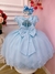 Imagem do Vestido Infantil Azul Renda Aplique e Borboletas Flores (3562AY)