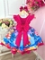 Vestido Infantil Amigos Pink e Azul Cinto Perolas (0664PK) - comprar online