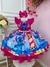 Vestido Infantil Amigos Pink e Azul Cinto Perolas (0664PK)