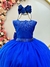 Vestido Infantil Damas de Honra Longo Azul Royal C/ Pérolas (2224AR) - comprar online