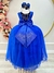 Vestido Infantil Damas de Honra Longo Azul Royal C/ Pérolas (2224AR) na internet