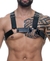 Harness Premium - Arreio Masculino em Couro Sintético Preto Formato H Detalhes em Metal - Ajustável (HH002P) - SHOPPING BRASILIA ATACADO & VAREJO