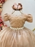 Vestido Infantil Nude C/ Tule e Renda Longo Dama Luxo (2251ND) na internet