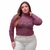 Blusa feminina cropped de trico gola fechada e manga longa - Sueter frio curto decote redondo alto Tamanho unico PP P M (040croptricoelastgolalta) na internet