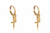 Brinco Argolinha Pequena Dupla Cruz Banhado em Ouro 18k - comprar online