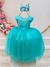 Vestido Infantil Verde Damas Pérolas Strass Luxo (2214VV) - comprar online