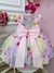 Vestido Infantil Lilás Primavera C/ Laço Strass Luxo (3183LI)