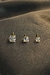 Trio de Zircônia Quadrada Lavanda Banhado em Ouro 18k