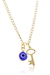 Tornozeleira com Pingente de Olho Grego e Chave Banhado em Ouro 18k - comprar online