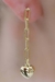 Brinco Corrente Elo com Coração na Ponta Banhado em Ouro 18k - comprar online