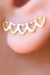 Brinco Ear Cuff Mini Corações Vazados Banhado em Ouro 18k