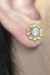 Brinco Formato Flor com Mini Zircônias Banhado em Ouro 18k