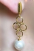 Brinco Grande de Fio com Circulo Dourado e Pérola Banhado em Ouro 18k na internet