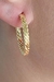 Brinco Argola Média Trabalhada Banhado em Ouro 18k